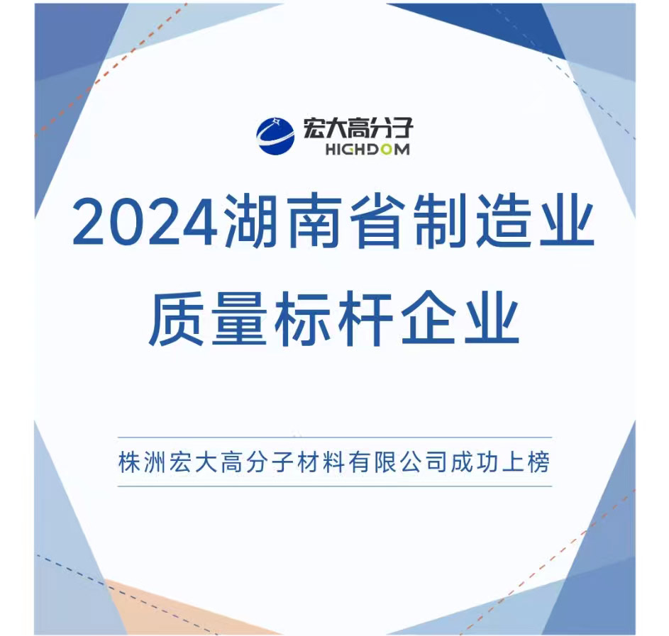 喜报|2024湖南省制造业质量标杆企业：宏大高分子再获认证！